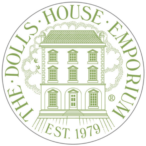 A circular logo featuring a green line drawing of a house with the words 'THE DOLLS HOUSE EMPORUM' around the border and 'EST. 1979' at the bottom, on a white background.